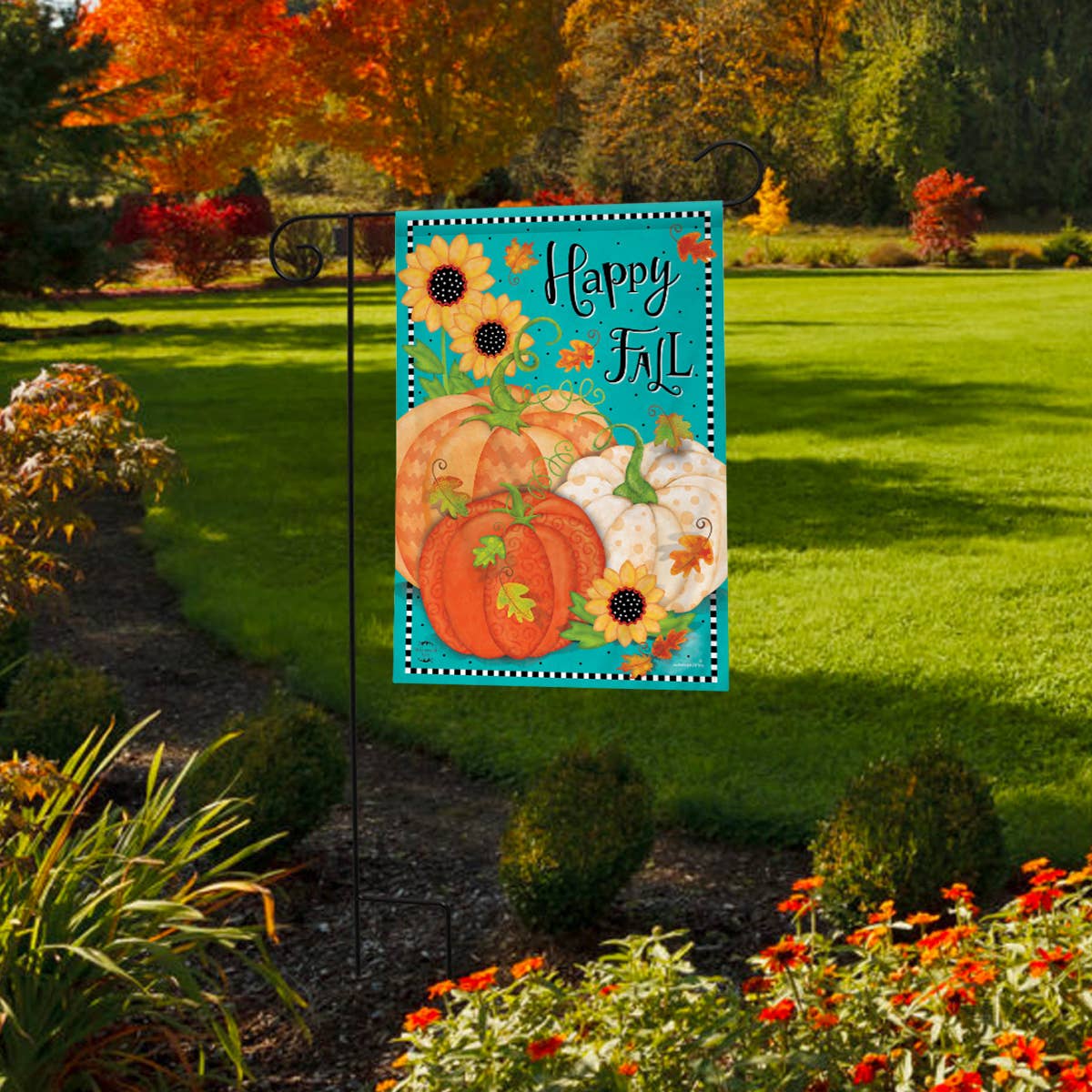 Whimsical Fall Primitive  Garden Flag