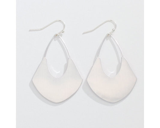 Brushed Silver Drop Earrings