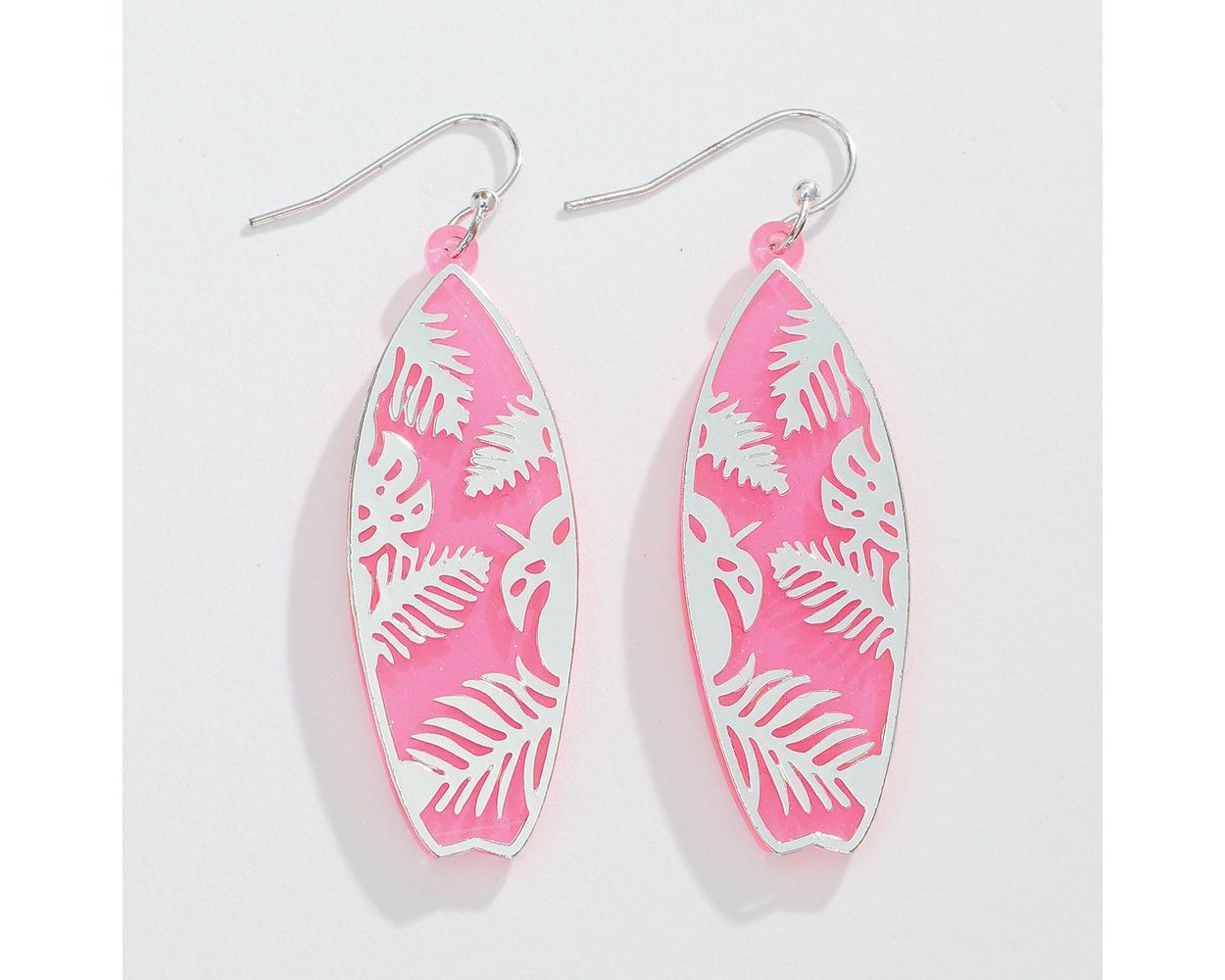 Tropical Pink Surfboard Earrings