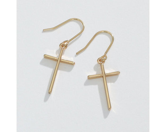 Classic Gold Cross Earrings