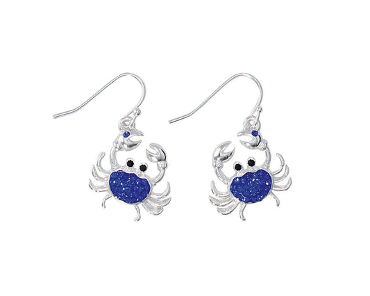 Blue Crystal Crabs Earrings