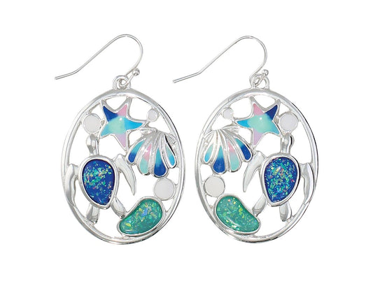 Glitter Resin with Sea Life Earrings