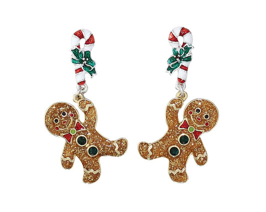 Lovable Gingerbread Men Earrings