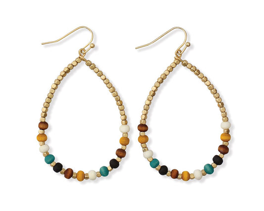 Earth Tones and Wooden Beads Earrings
