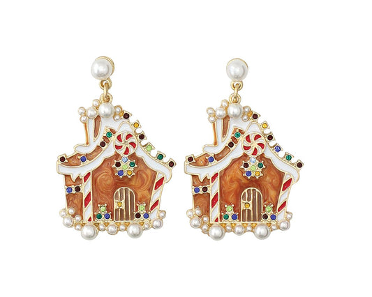 Gingerbread House Earrings