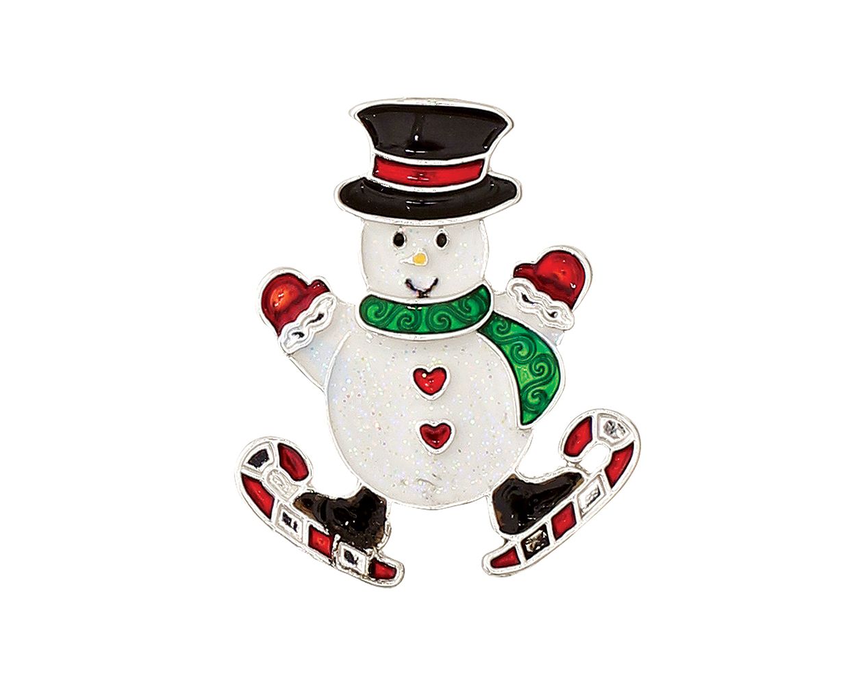 Skating Snowman Pin