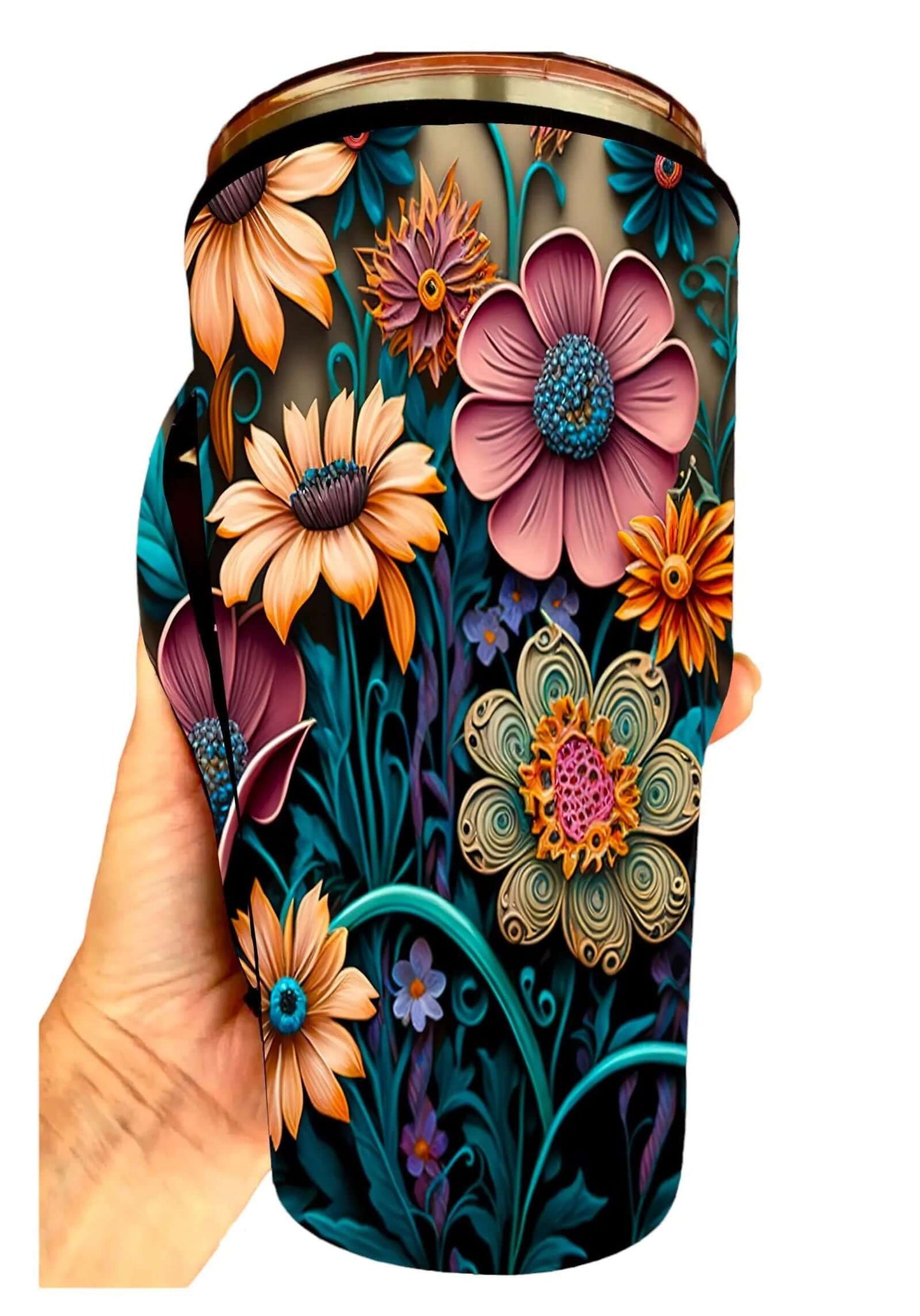 30 OZ 3D Flowers Insulated Cup Cover Sleeve