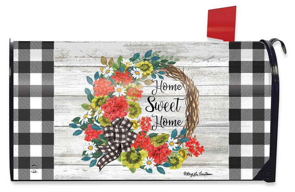 Geranium Wreath Mailbox Cover