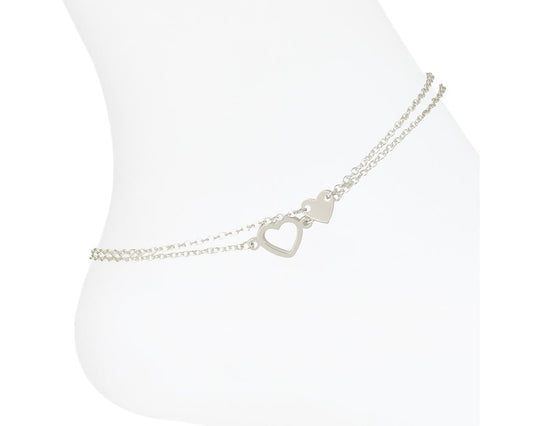 Silver Hearts Anklet