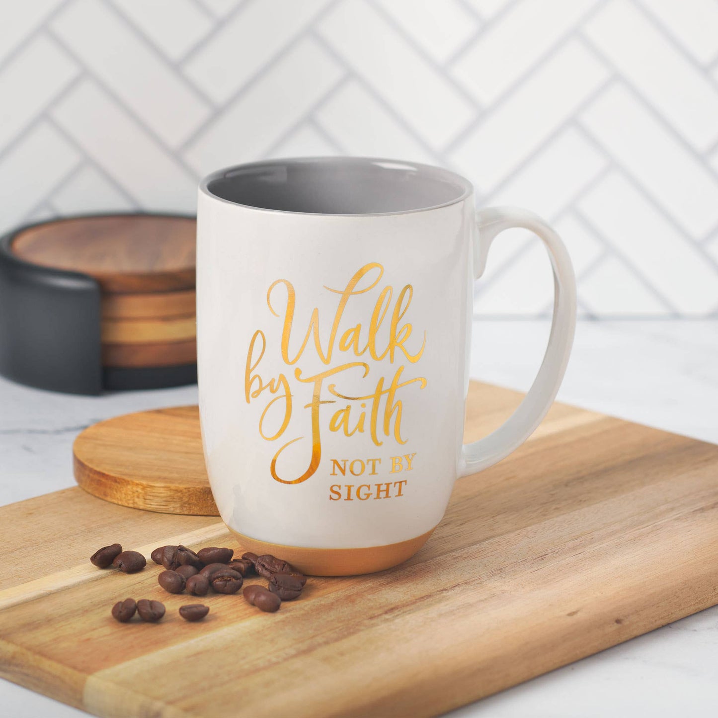 Mug White/Gray Walk by Faith 2 Cor. 5:7