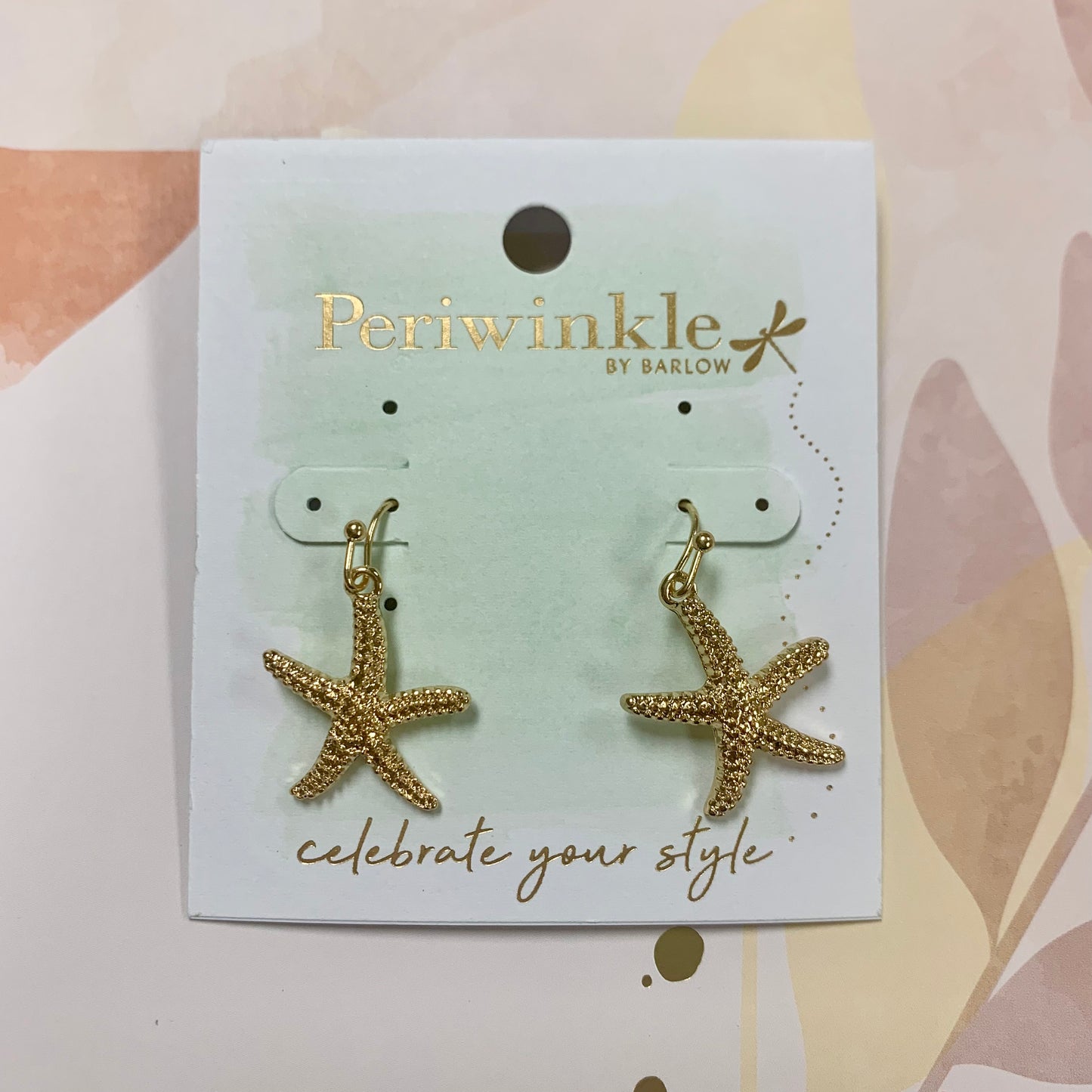 Textured Gold Starfish Earrings