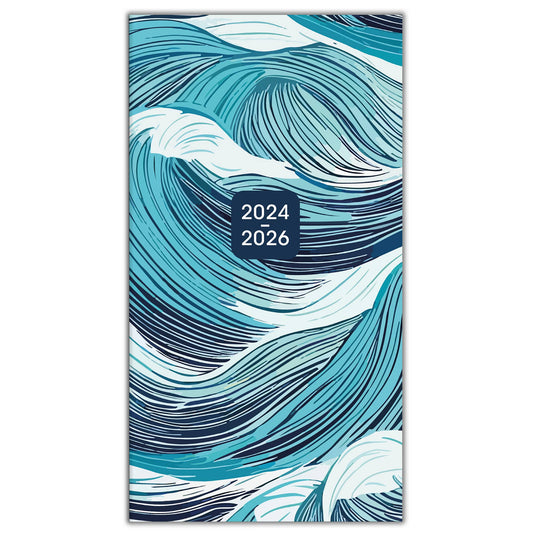 2025 Ocean Swell Two-Year-Plus Pocket Planner: Lay-Flat Binding / Weekly / English