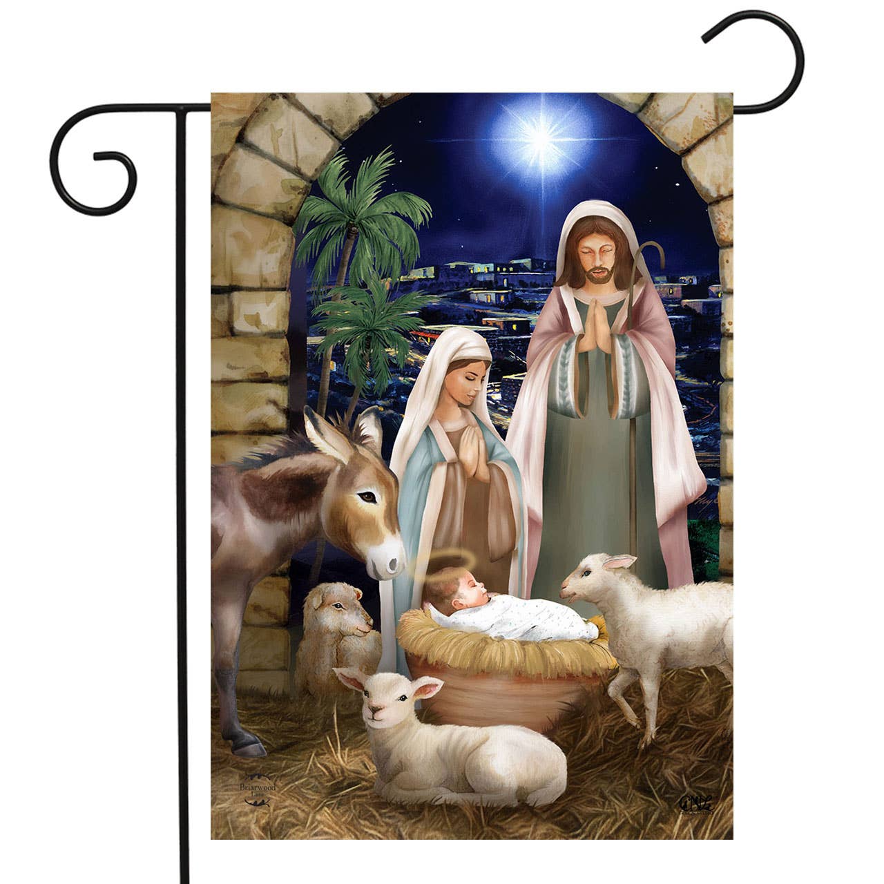 Away in A Manger Christmas Garden Flag