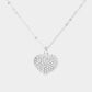 Crystal pave heart pendant necklace: Red