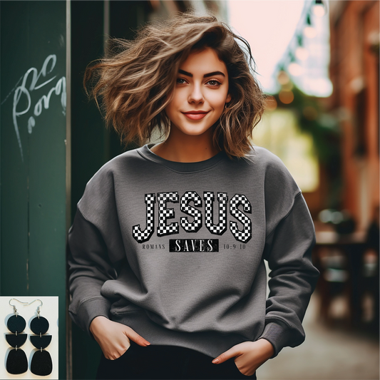 Jesus Saves: Dark Grey Sweatshirt