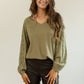 Sage Waffle Knit Top