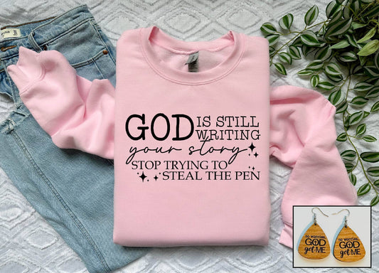 Still Writing Your Story: Light Pink Sweatshirt