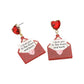 Glittered Resin Love Letter Dangle Earrings
: Red