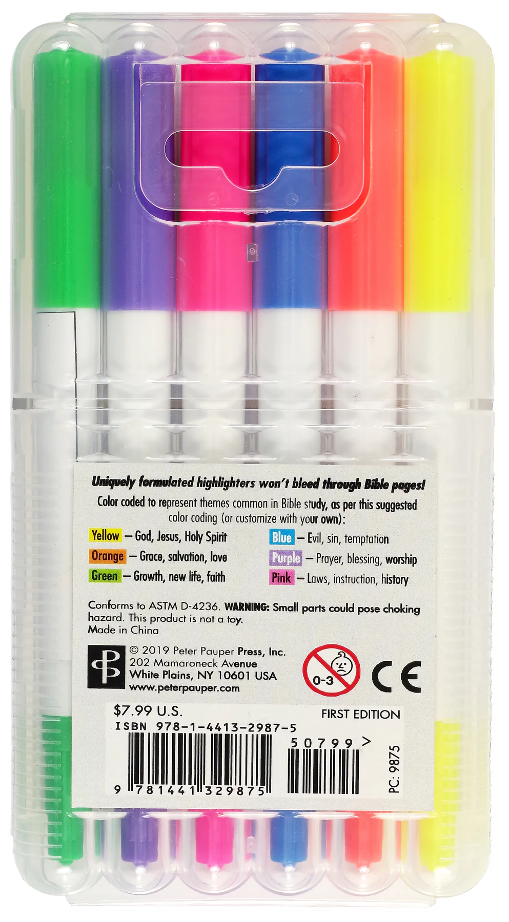 4 Piece Assorted Colors Jumbo Dry Highlighter Bible Markers with