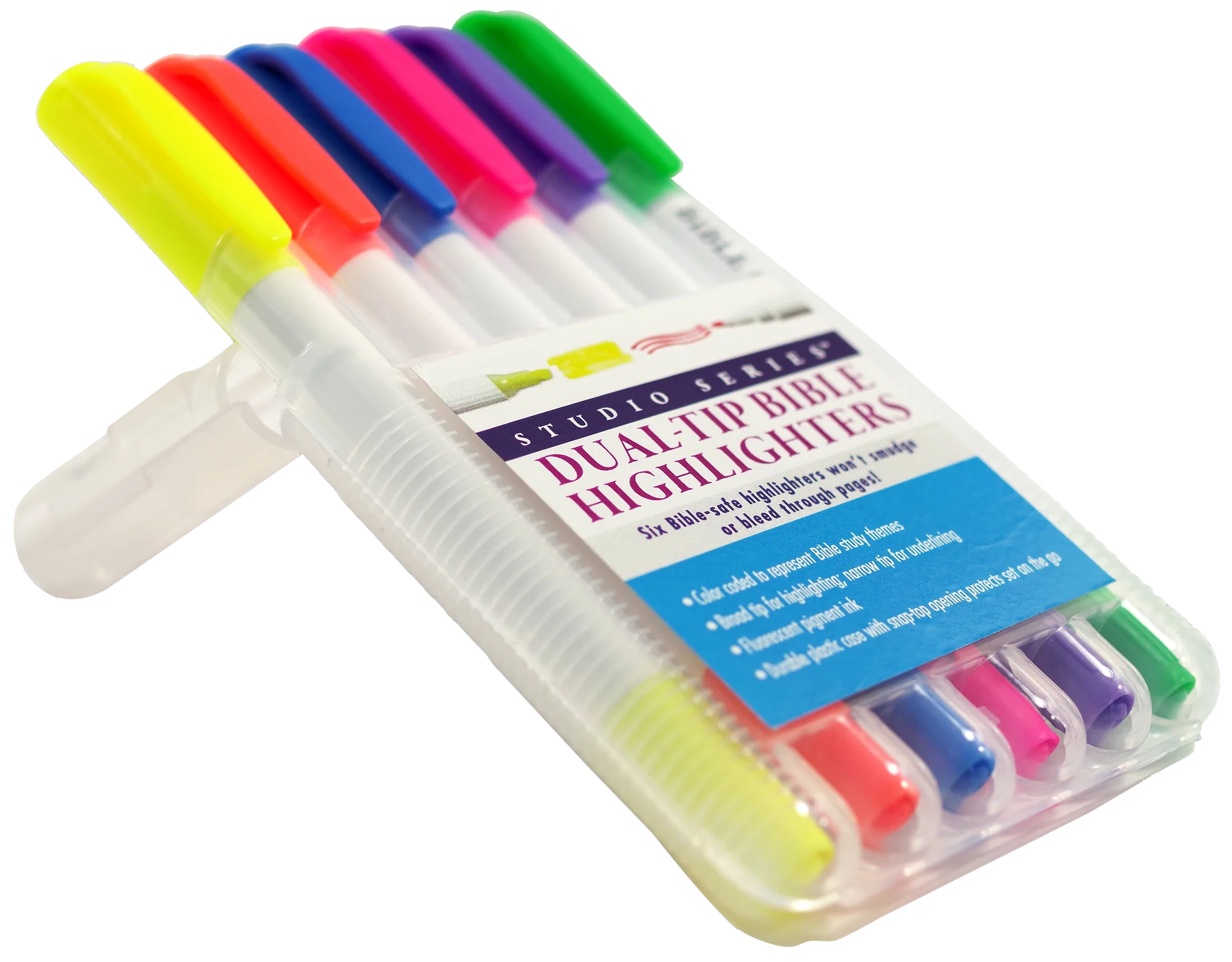 4 Piece Assorted Colors Jumbo Dry Highlighter Bible Markers with Sharpener