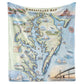 Chesapeake Bay Map Fleece Blanket