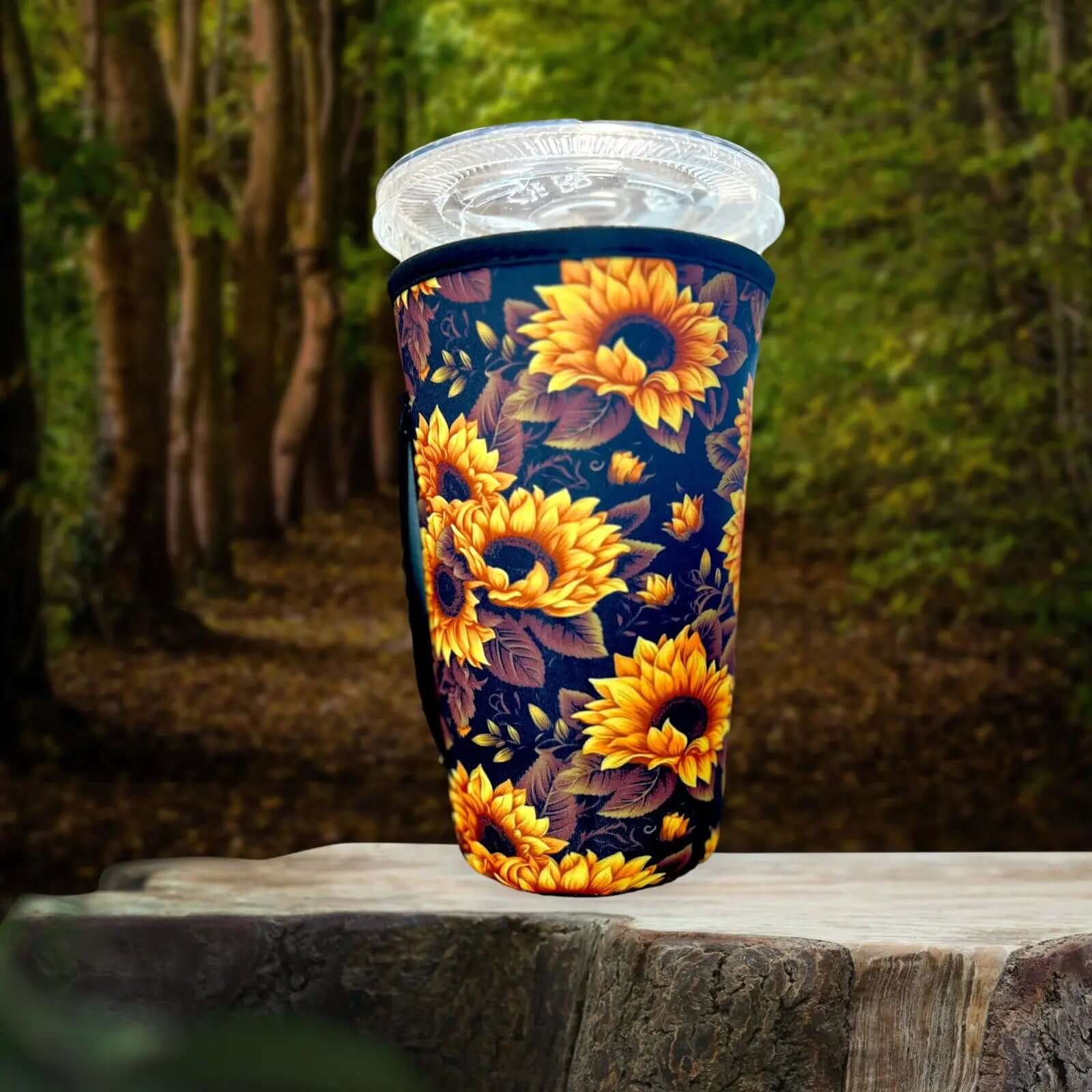 30 OZ Black Sunflower Insulated Cup Cover Sleeve