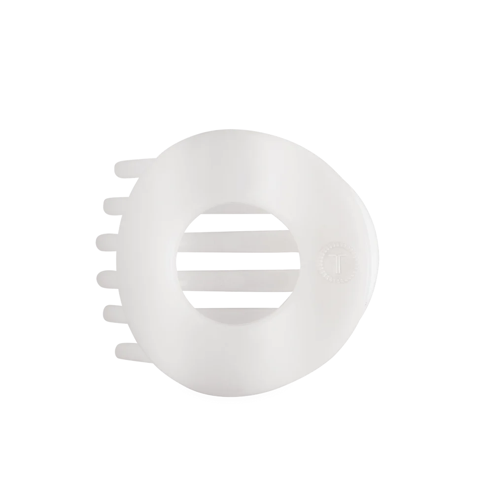 Coconut White Flat Circle Hair Clip