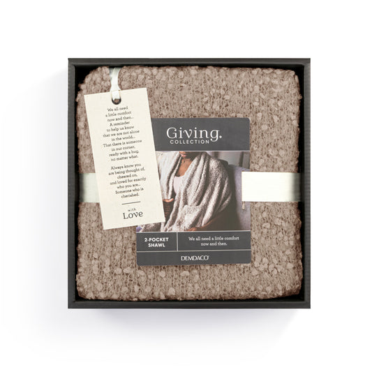 Giving Collection Camel Brown Giving Shawl With Pockets