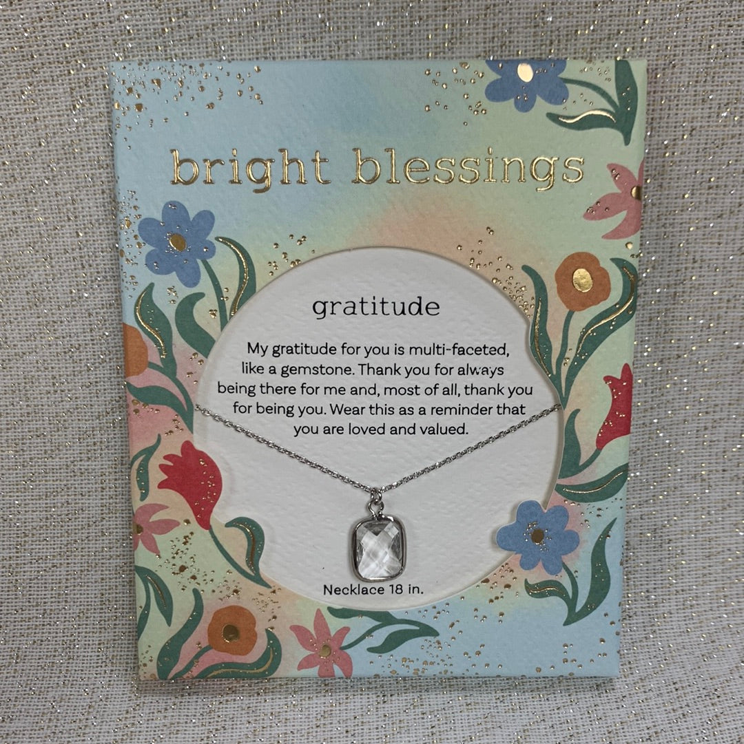 Bright Blessings Necklace - Gratitude (Faceted Gem)