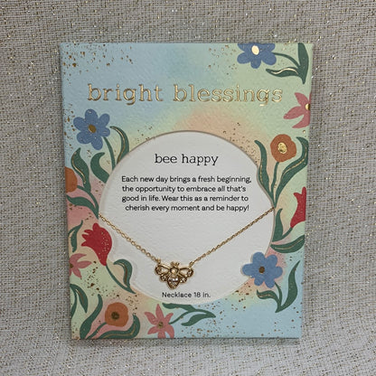 Bright Blessings Necklace - Bee Happy (Bumble Bee)