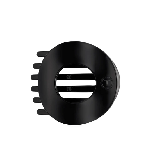 Jet Black Flat Circle Hair Clip