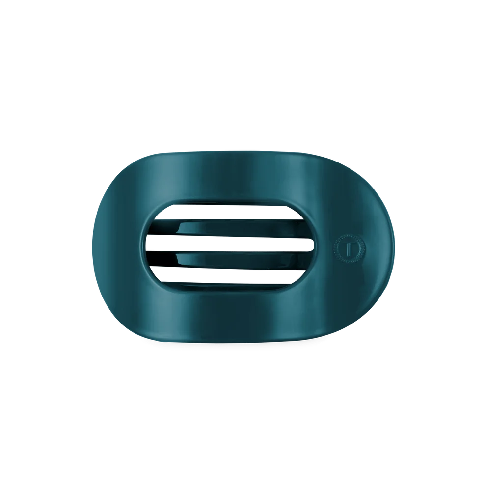 Teal With It Flat Round Hair Clip