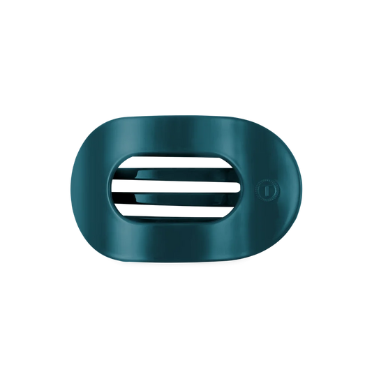 Teal With It Flat Round Hair Clip