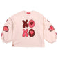 XOXO Hearts Quilted Crewneck