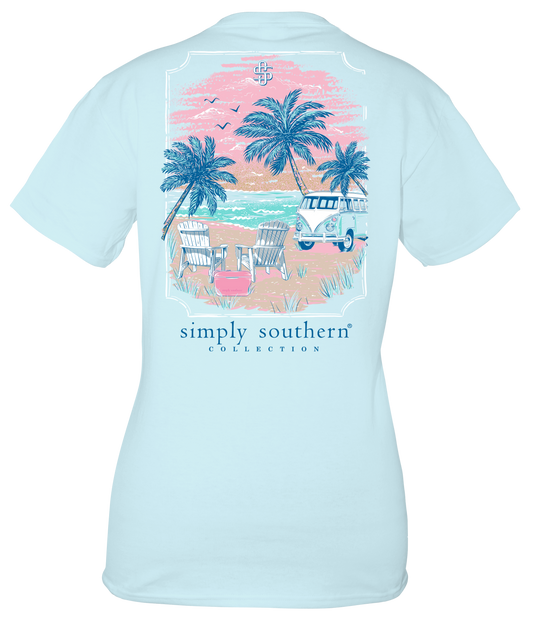 Bus, Beach and Palm Shirt