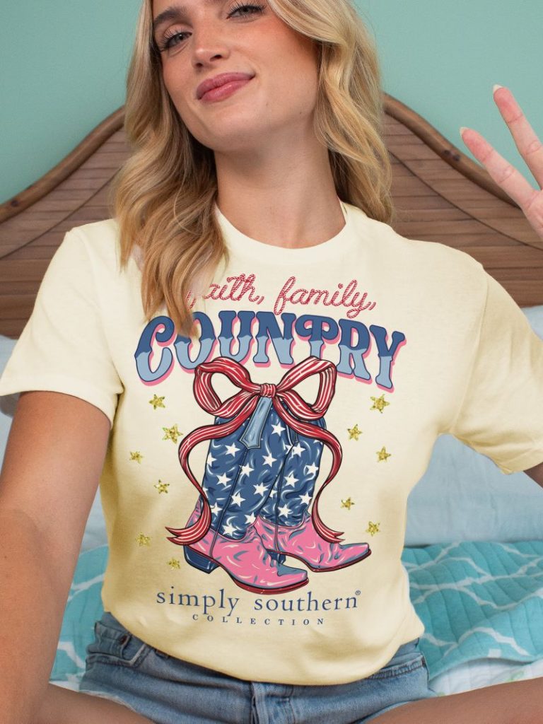 "Faith, Family, Country" Cowgirl Boots Shirt