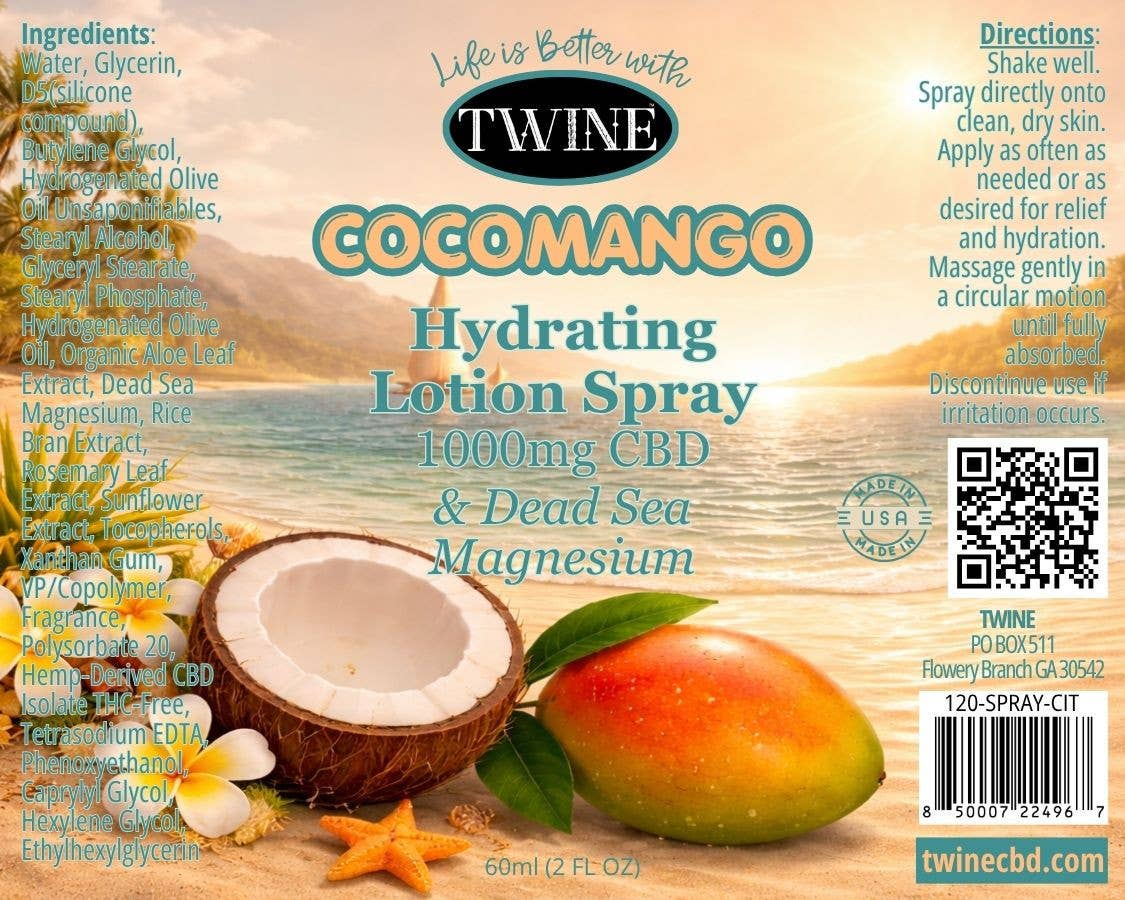CBD Magnesium Lotion Spray - Body Moisturizer Mist - CocoMango