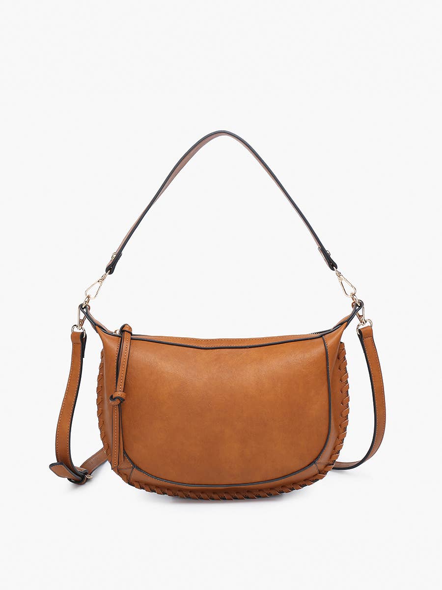 Sierra Structured Shoulder Bag w/ Whipstitch Detail