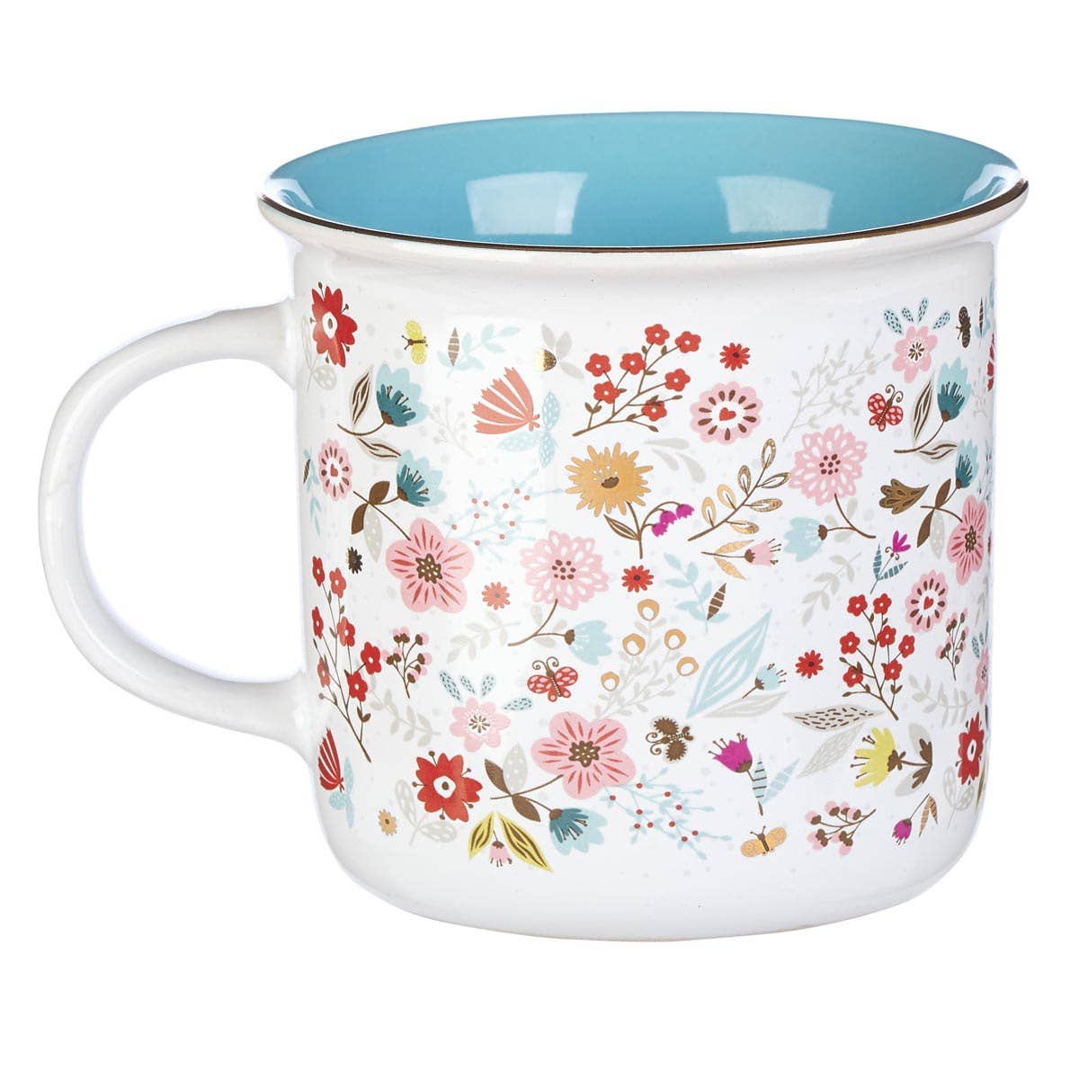 Mug Camp Blue/White Floral Choose Joy