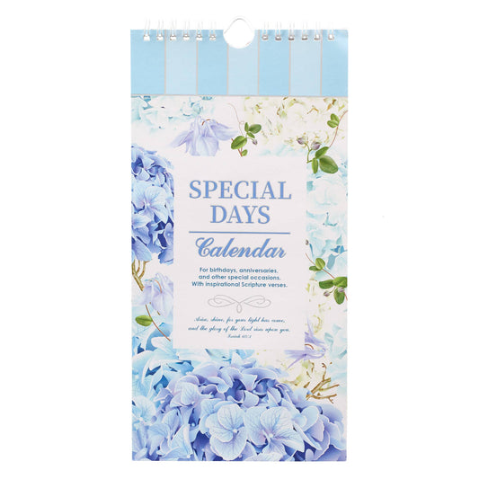 Special Days Calendar Blue Hydrangea Glory of the Lord