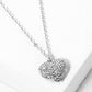 Crystal pave heart pendant necklace: Red
