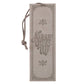 Never Give Up Gray Faux Leather Bookmark