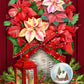 Christmas Poinsettia Basket Garden Flag