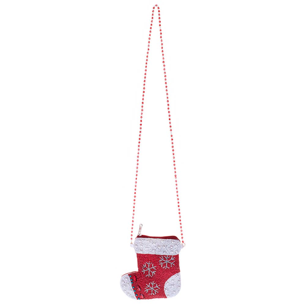 Youth Christmas Beaded Mini Crossbody Bag