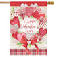 Valentine's Wreath Hearts House Flag