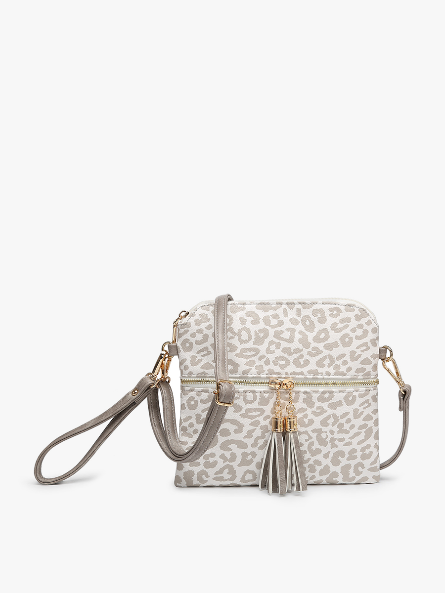 M1785 Tara Double Zip Crossbody/Wristlet: Mauve