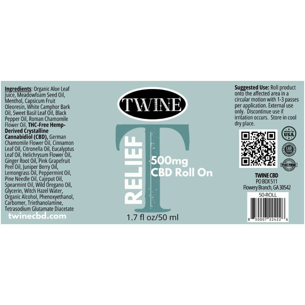 Mini CBD Relief Roller - Cooling Menthol Muscle & Joint Roll-On 500mg