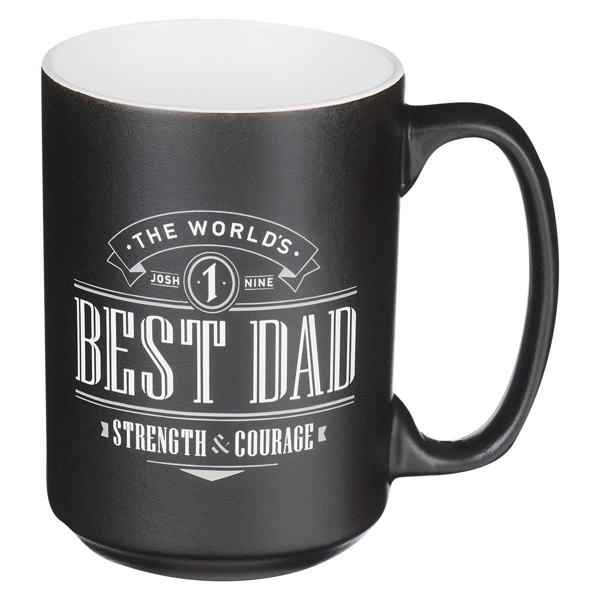 Mug Black/White Best Dad Josh. 1:9