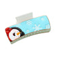 Faux Leather Embossed Christmas Snowman Hair Claw Clip