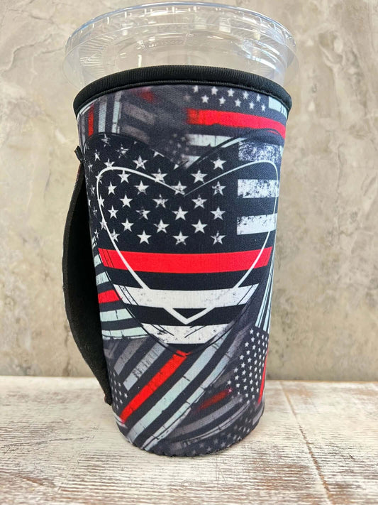 30 OZ RED LINE Heart Insulated Cup Cover